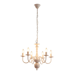 Lampadario Berkeley con 6 Bracci Curvi E14 Bianco Vintage lux.pro 