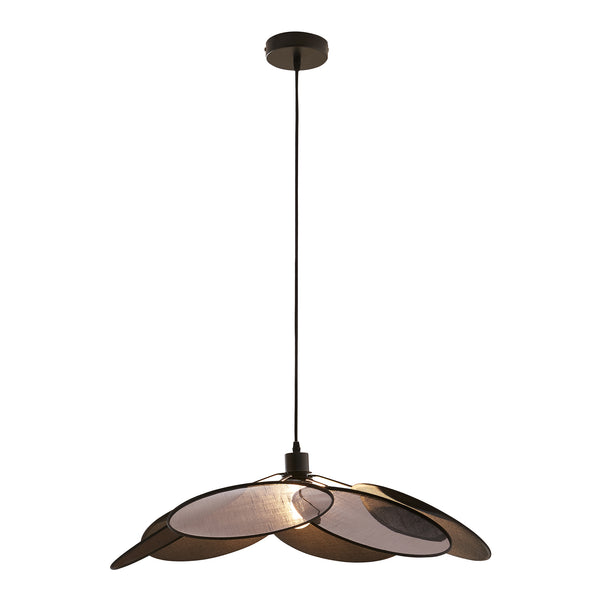 Lampada a sospensione Blackwood Metallo/Tessuto Nero [lux.pro]
