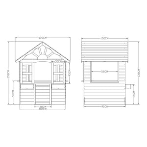 Casetta Giocattolo Vesa da Giardino in Legno di Abete 138x120x102 cm casa.pro