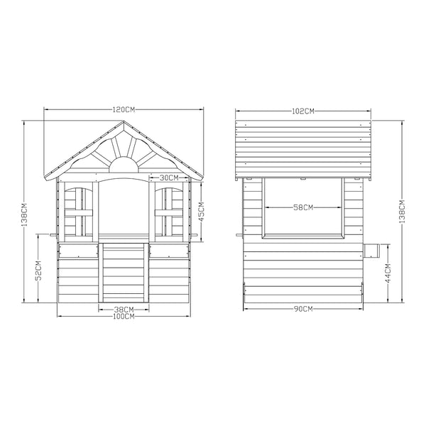 Casetta Giocattolo Vesa da Giardino in Legno di Abete 138x120x102 cm casa.pro