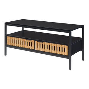 Tavolino Luniehti 100x40x48 cm Nero/Naturale [en.casa]