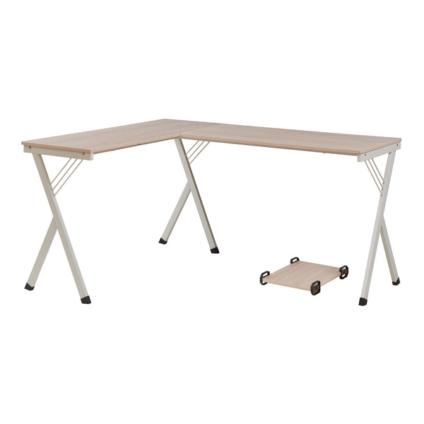 Scrivania Tarielarg con supporto per PC a forma di L 158x120x75 cm effetto quercia [en.casa]