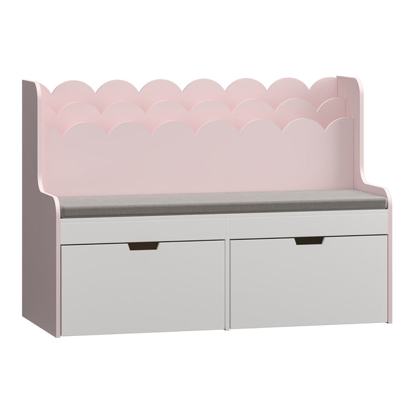 Panca per bambini con scaffale Vestnes 100x45x70 cm Cotton Candy/Bianco [en.casa]