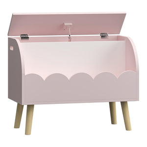 Scatola per giocattoli Vestnes 60x30x44 cm Cotton Candy/Bianco [en.casa]