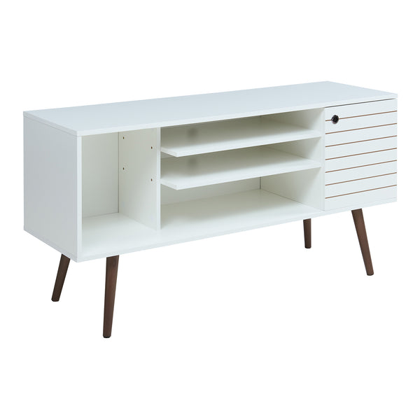 Mobile TV Vare 130x40x66 cm Bianco [en.casa]