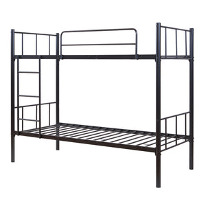 Letto a castello in metallo Berimma 90x200 cm Nero [en.casa]