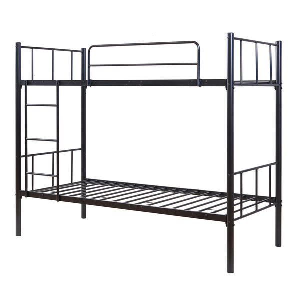 Letto a castello in metallo Berimma 90x200 cm Nero [en.casa]