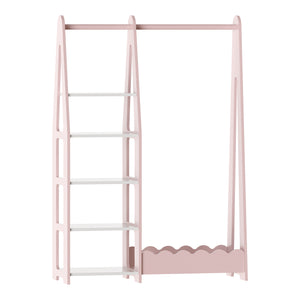 Guardaroba per bambini Vestnes 114x77x30 cm Cotton Candy/Bianco [en.casa]