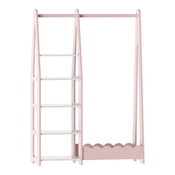 Guardaroba per bambini Vestnes 114x77x30 cm Cotton Candy/Bianco [en.casa]