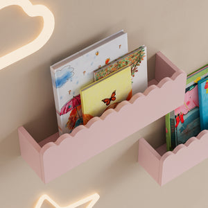 Mensola da parete per bambini Set da 2 Vestnes 40x10x10 cm Cotton Candy [en.casa]