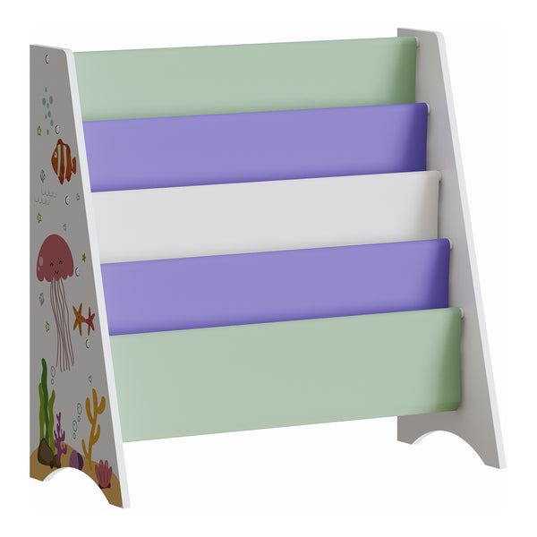 Libreria per bambini Hornnes 60x62x28 cm motivo Aqua Dream [en.casa]