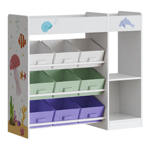 Libreria per bambini Farusa 80x90x30 cm motivo Aqua Dream [en.casa]