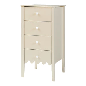 Cassettiera Luspoo con 4 cassetti 82x40x40 cm Bianco crema [en.casa]