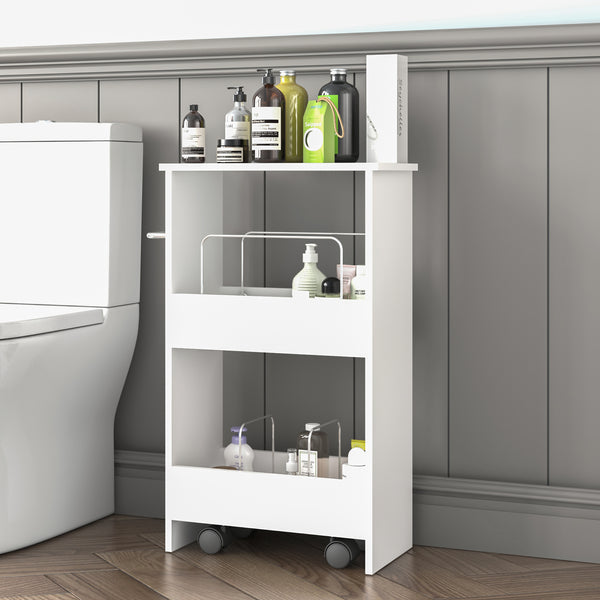 Carrello Katra 67x40x20 cm Bianco [en.casa]