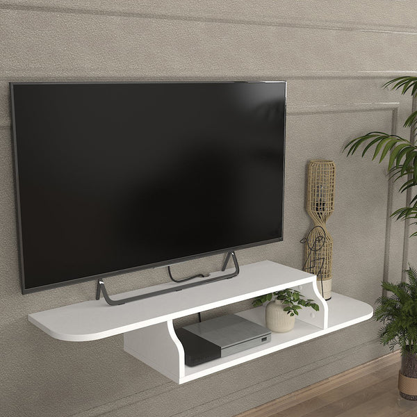 Mobile TV sospeso Kershaby 120x30x19 cm Bianco [en.casa]
