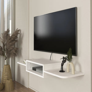 Mobile TV sospeso Tar 115x30x16 cm Bianco [en.casa]