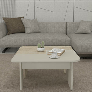 Tavolino da salotto Boneksbelt 2 pz. colori arenaria e travertino [en.casa]