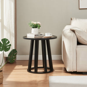 Tavolino Burgess 51xØ51 cm Nero/effetto noce [en.casa]