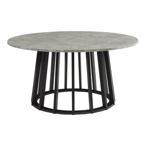 Tavolino Rotondo da Caffè Buzzard Ø90x45 cm - Nero / Effetto Cemento [en.casa] 