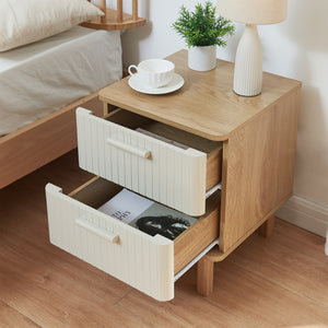 Comodino Ferrersp con 2 cassetti 50x40x40 cm effetto quercia/colore sabbia [en.casa]