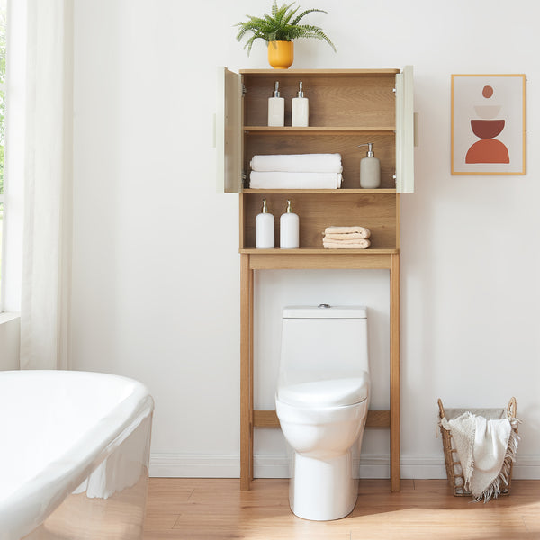 Mobiletto per bagno Ferrersp 160x63x20 cm effetto quercia/color sabbia [en.casa]