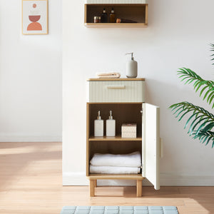 Mobile bagno Ferrersp 80x40x35 cm effetto quercia/colore sabbia [en.casa]