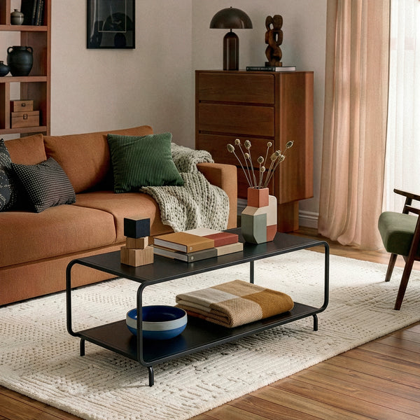 Couchtisch Færder 115x50x45 cm Stahl Schwarz [en.casa]