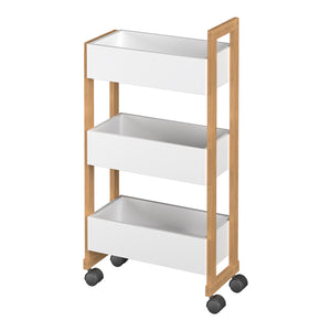 Carrello Varulta 80x41x20 cm Naturale/Bianco [en.casa]