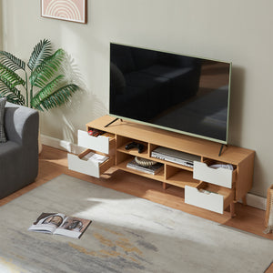 Fernsehschrank Bordkak 140x30x45 cm Eicheoptik/Weiß [en.casa]