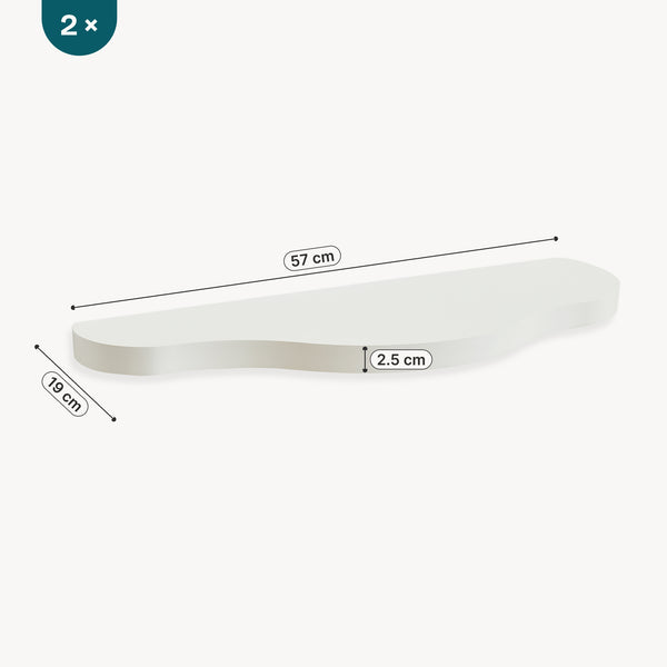 Set di 2 Mensole da Parete Sirlstalo per Cameretta 57 x 19 x 3 cm - Bianco [en.casa]