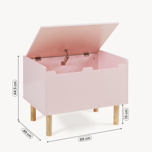 Baule per Giocattoli Virer Cassapanca per Cameretta 60 x 40 x 45 cm - Rosa [en.casa]