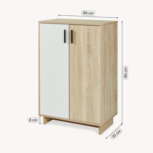 Mobiletto Kenta 90x60x35 cm effetto rovere Sonoma/bianco [en.casa]