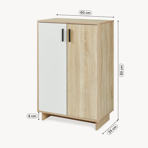 Mobiletto Kenta 90x60x35 cm effetto rovere Sonoma/bianco [en.casa]