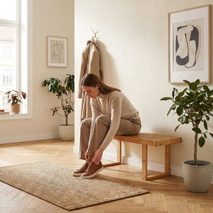 Panca da Ingresso Aarela Seduta in Bambù Naturale 91 x 41 x 38 cm [en.casa]