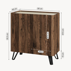 Comò Trorlon 83x80x40 cm effetto noce/travertino [en.casa]