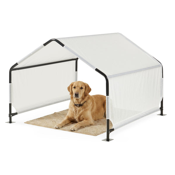 Tenda da Esterno Valevali per Cani Cuccia Impermeabile 122 x 122 x 90 cm - Nero/Bianco [en.casa]