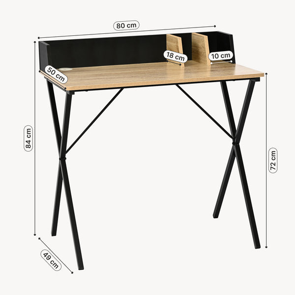 Scrivania Kappespoo 84x80x50 cm Nero/effetto quercia [en.casa]