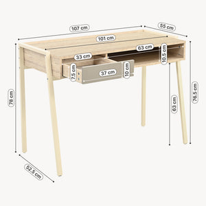 Scrivania Boderas 107x55x78 cm Beige/Travertino [en.casa]