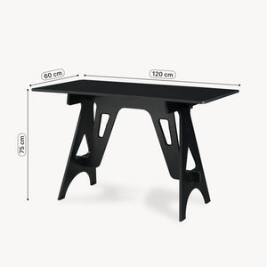 Scrivania Bostenenna con Struttura Geometrica 120 x 60 x 75 cm - Nero Effetto Legno [en.casa] 