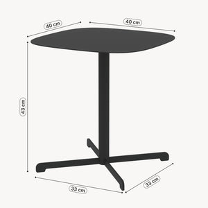 Tavolino da esterno Foggia 43x40x40 cm Acciaio Grigio antracite [casa.pro]