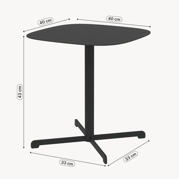 Tavolino da esterno Foggia 43x40x40 cm Acciaio Grigio antracite [casa.pro]
