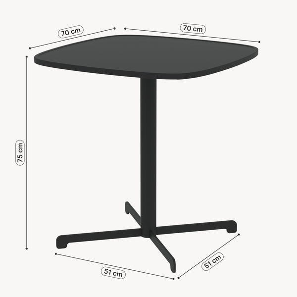Tavolo bistrot da esterno Foggia 75x70x70 cm acciaio antracite [casa.pro]