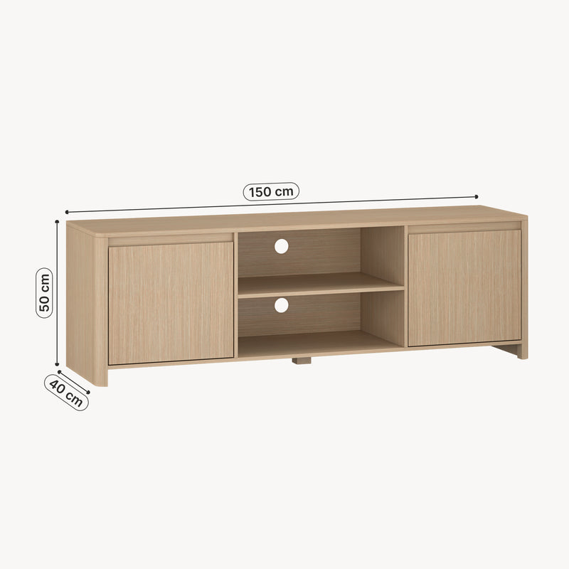 Schizzo in scala Mobile TV Takranmaa 150x40x50 cm effetto quercia [en.casa]