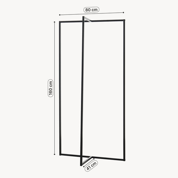 Appendiabiti Norjad 160x80x41 cm Metallo Nero [en.casa]