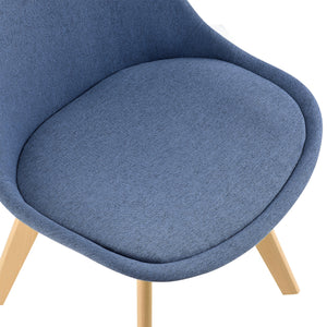 Set di 2 Sedie Sala da Pranzo/Salotto con Gambe in Legno di Faggio 2 Sedie in Plastica Rivestite in Tessuto - Vari Colori