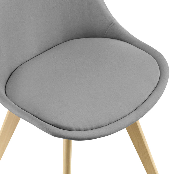 Set di 2 Sedie Sala da Pranzo/Salotto con Gambe in Legno di Faggio 2 Sedie in Plastica Rivestite in Tessuto - Vari Colori