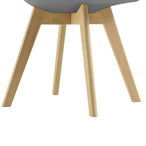 Set di 2 Sedie Sala da Pranzo/Salotto con Gambe in Legno di Faggio 2 Sedie in Plastica Rivestite in Tessuto - Vari Colori