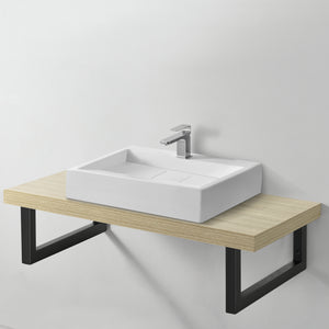 Set di 2 Supporti per Mobili Fai da Te Montaggio a Parete - (LaxA) Varie Misure - 2 Staffe in Acciaio per Mensole/Piani di Appoggio - Supporto Fino a 50 kg - Nero opaco