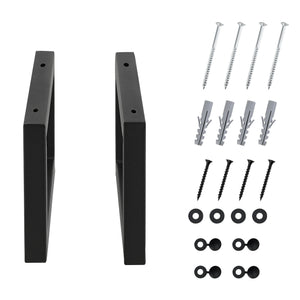 Set di 2 Supporti per Mobili Fai da Te Montaggio a Parete - (LaxA) Varie Misure - 2 Staffe in Acciaio per Mensole/Piani di Appoggio - Supporto Fino a 50 kg - Nero opaco