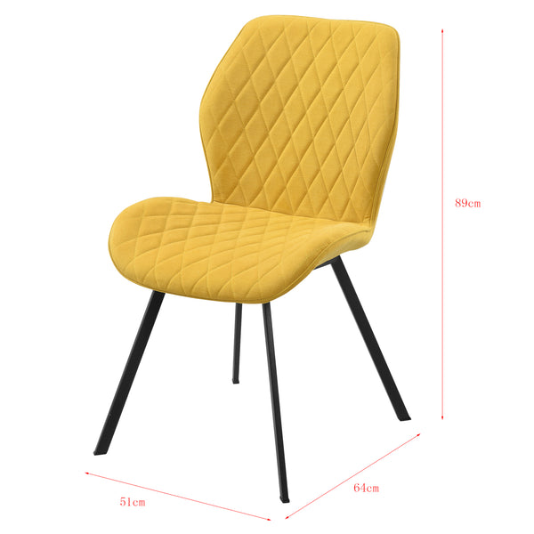 Set di 2 Sedie per Sala di Attesa/Salotto/Studio/Pranzo 2 Sedie Imbottite con Gambe in Metallo 2 Poltroncine in Stile Trapuntato - Vari Colori